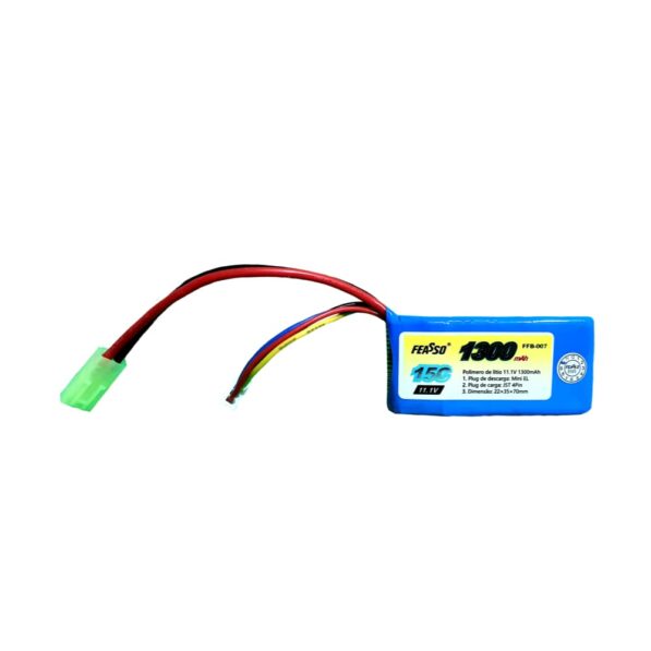 Bateria LiPO 11.1V 1.300 mAh / 15C - Feasso FFB007