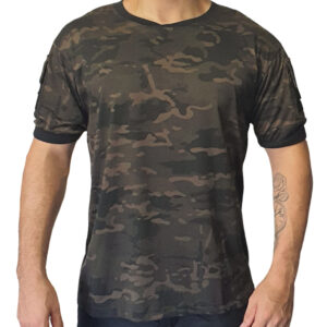 Camisa Tática com Bolsos Multicam Black