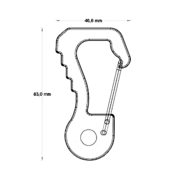 Mosquetão 83mm x 46mm